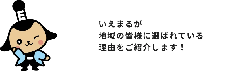 いえまるくん「いえまるが地域の皆様に選ばれている理由をご紹介します!」